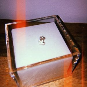 Diamond Earring 925 Sterling Cross Stud (Single)